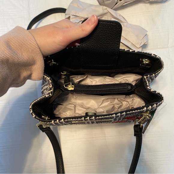 Liz Claiborne Willow Mini Shopper Plaid Rose Purse - Picture 6 of 8